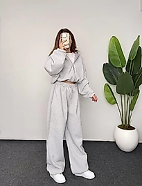 3 İPLİK AÇIK GRİ EŞOFMAN TAKIMI