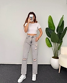 DİZİ YIRTIK MOM JEAN