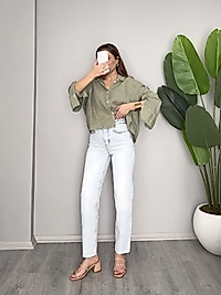 BUZ MAVİSİ MOM JEANS