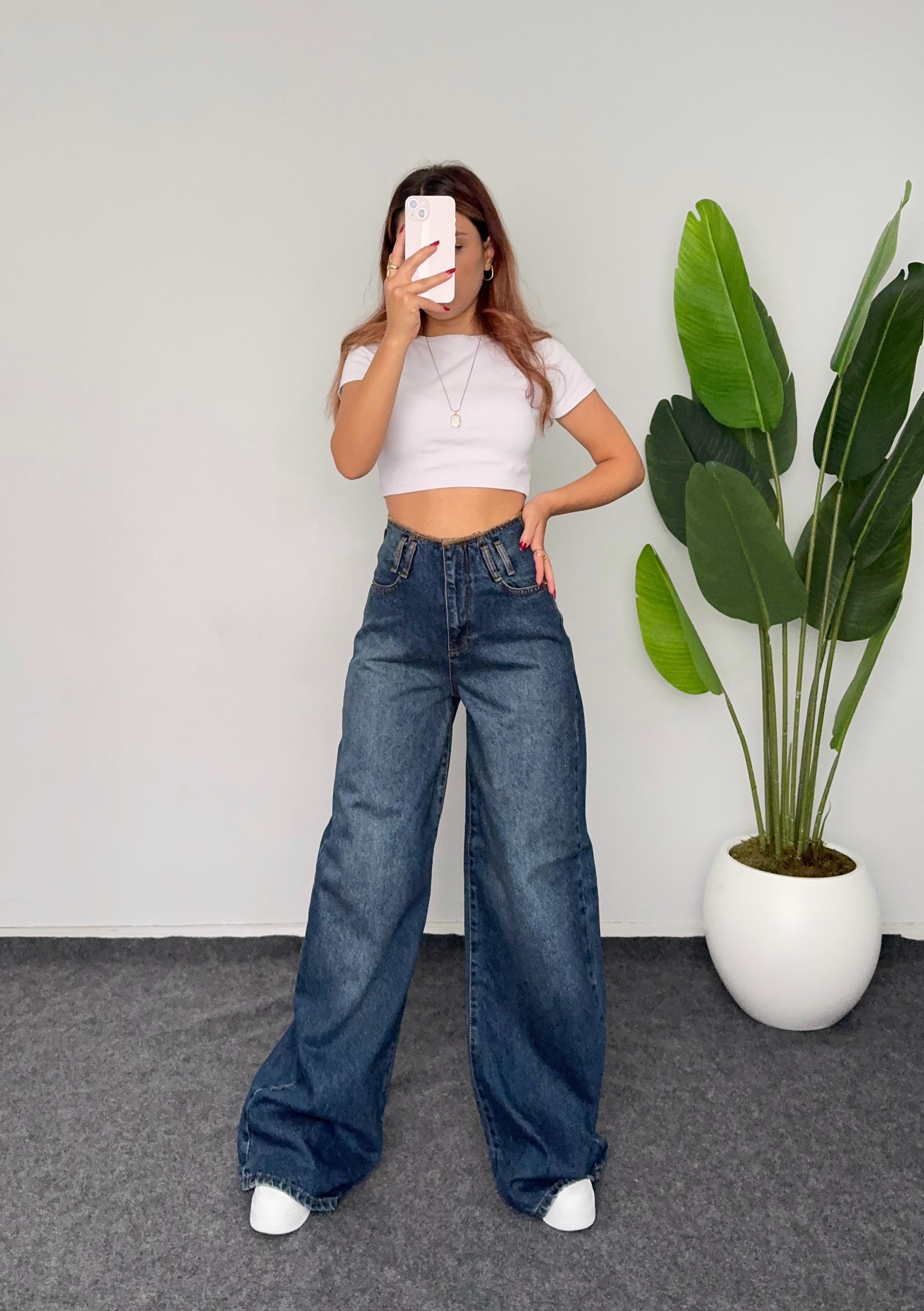 BEL DETAYLI WİDE LEG