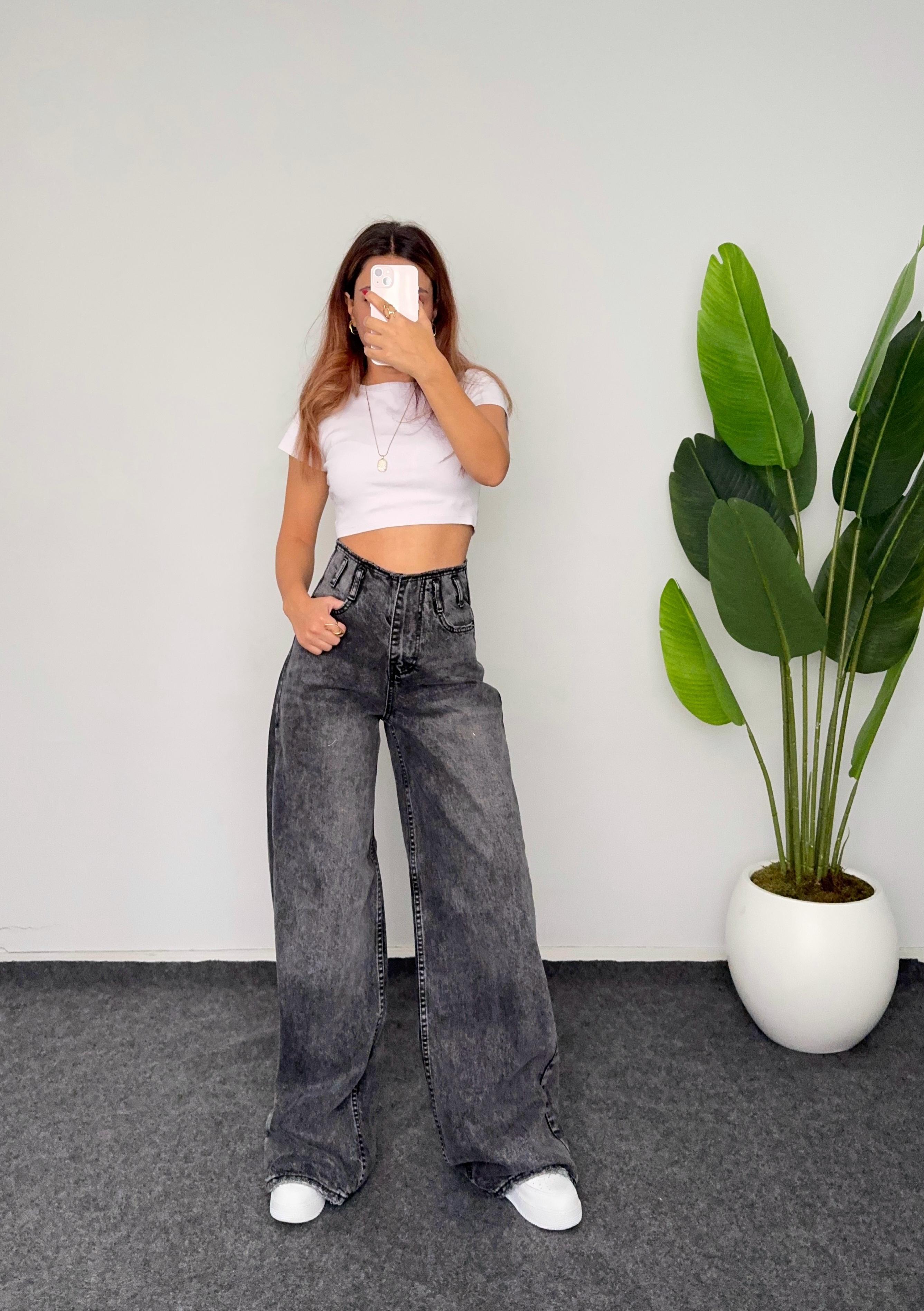 BEL DETAYLI WİDE LEG